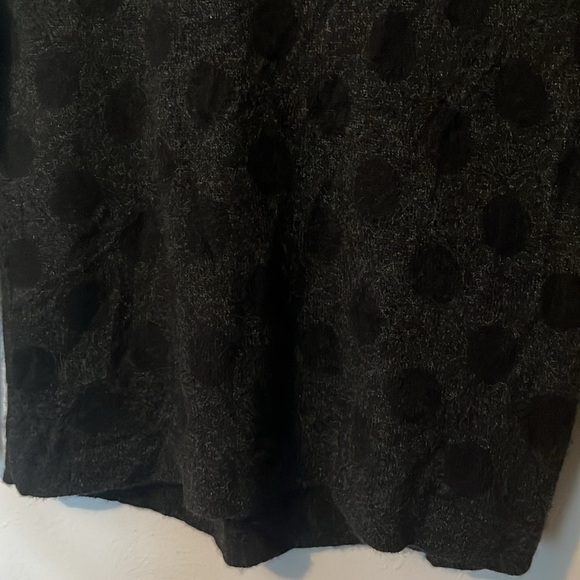 Halogen 100% Cashmere Black & Charcoal Gray Polka Dot Sweater w Zip Back Sz S - Picture 5 of 9